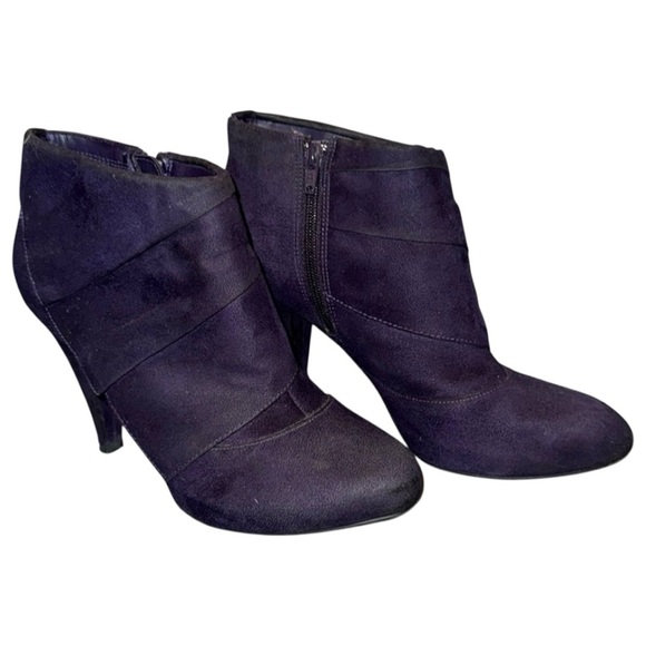 Fioni Purple Faux Suede Ankle Boots Retro Y2K Whimsigoth Booties Size 9 - Picture 1 of 8